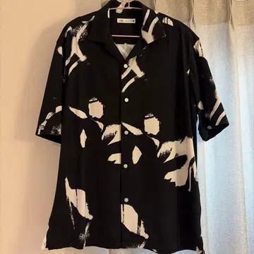 택 없음 미사용 새상품 ZARA 남성용 아브스트랙트 프린트 스트레치 셔츠
