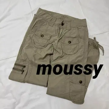 moussy 밑단 리본 카고 팬츠