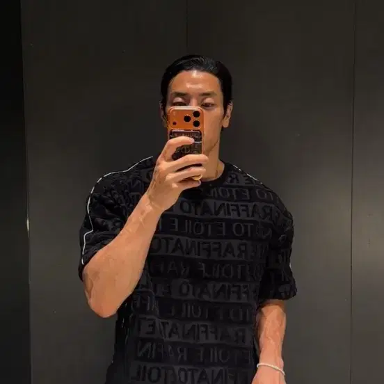 라피네토에투알 RF 타월 오버핏 트레이닝 세트 블랙