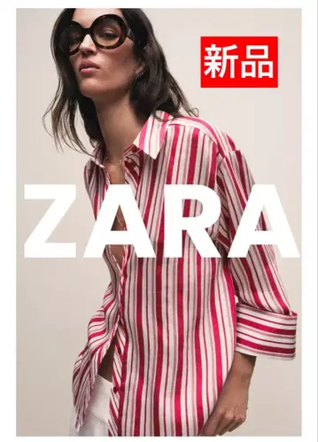 [ ZARA ] 스트라이프 패턴 7부 소매 셔츠