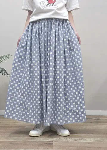 핸드메이드 개더 스커트 린넨 100%