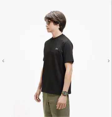 정가 8250엔 LACOSTE T셔츠 블랙 US L사이즈