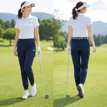 새상품급 앤퍼시 여성용 골프 팬츠 네이비 스트레치 발수 UV