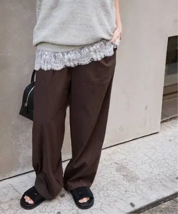 저널 스탠다드 워셔블 코튼 린넨 VIS 스트레이트 팬츠 36