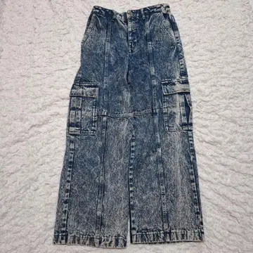 JEANASIS 케미컬 데님 플랩 포켓 카고 팬츠 갸루 y2k