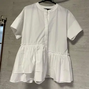 PLST 비대칭 페플럼 블라우스 수분 흡수 속건성 소재