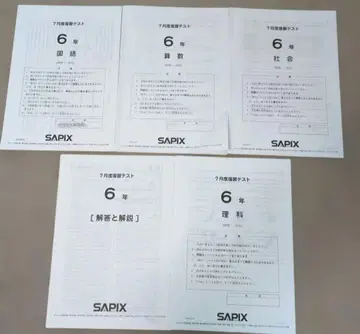 SAPIX 6학년 7월도 복습 테스트 국산리사 해답과 해설 포함