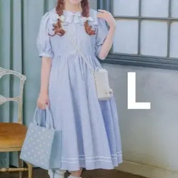 새상품 아오키 미사코 세일러 카라 원피스 블루 L 시마무라