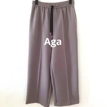 Aga 허리밴딩 드로우 스트링 와이드 팬츠 그레이지