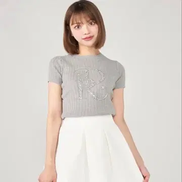 Darich DR 비쥬 리브 니트탑 GRY