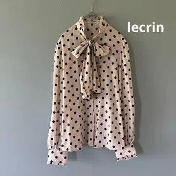 새상품급 레크린 lecrin 리본 보타이 도트 블라우스 프릴 M