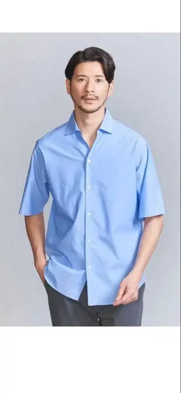 남성용 반팔 셔츠 라이트 블루