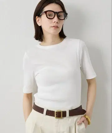 Whim Gazette [이번 시즌] 반팔 크루넥 골지 티셔츠