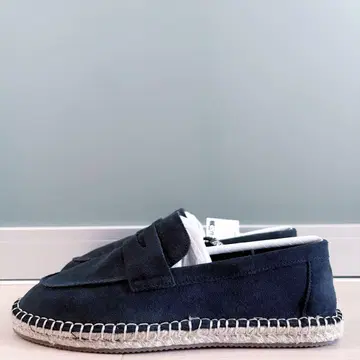 새상품 40 ZARA MAN 자라 남성용 가죽 에스파드리유 마린 블루