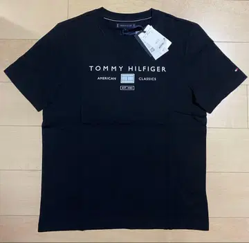 TOMMY HILFIGER 26ss 신상 스택 로고 티셔츠 블랙 S