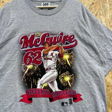 [ 90s 레어 ] Lee S MLB 마크 맥과이어 62 홈런 기념 T셔츠