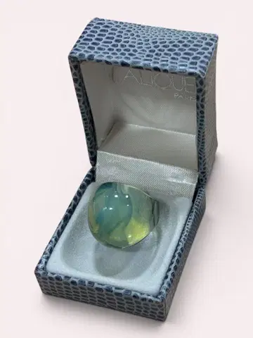 LALIQUE 라리크 유리 카보숑 반지 11호 그린