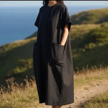 theory luxe 반팔 롱 원피스 블랙 38