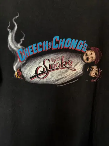 90s 치치 & 챙 Up in Smoke 영화 티셔츠 L -XL