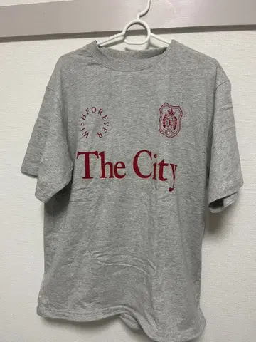The City 로고 프린트 T셔츠 그레이