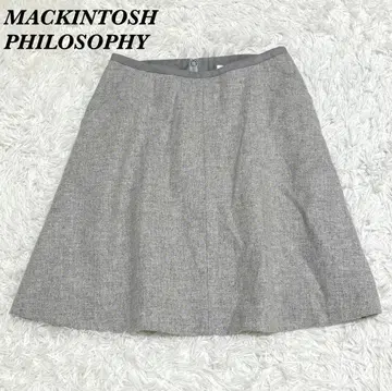 새상품급 MACKINTOSH PHILOSOPHY 울 스커트 40 그레이