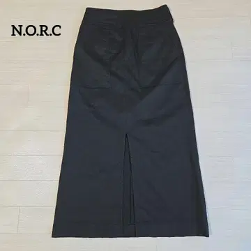 노크 롱 타이트 스커트 센터 슬릿 블랙 1 스트레치