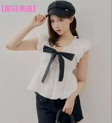 [ 주말 한정 가격 ] Chico 리본 페플럼 블라우스