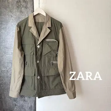 950 ZARA 자라 남성용 나일론 자켓 테일러드 카고 카키