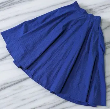 UNIQLO 플레어 스커트 M 블루 허리밴딩