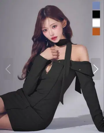 오프숄더 미니 원피스 블랙 Jewels