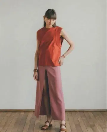 CLANE DEEP SLIT SHORT PANTS LAYER SKIRT
