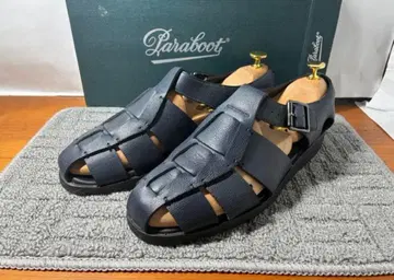 Paraboot 구르카 샌들 네이비 주름 가죽 42