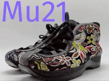 Mu21 레이스업 슈즈 블랙 22.5 일본제