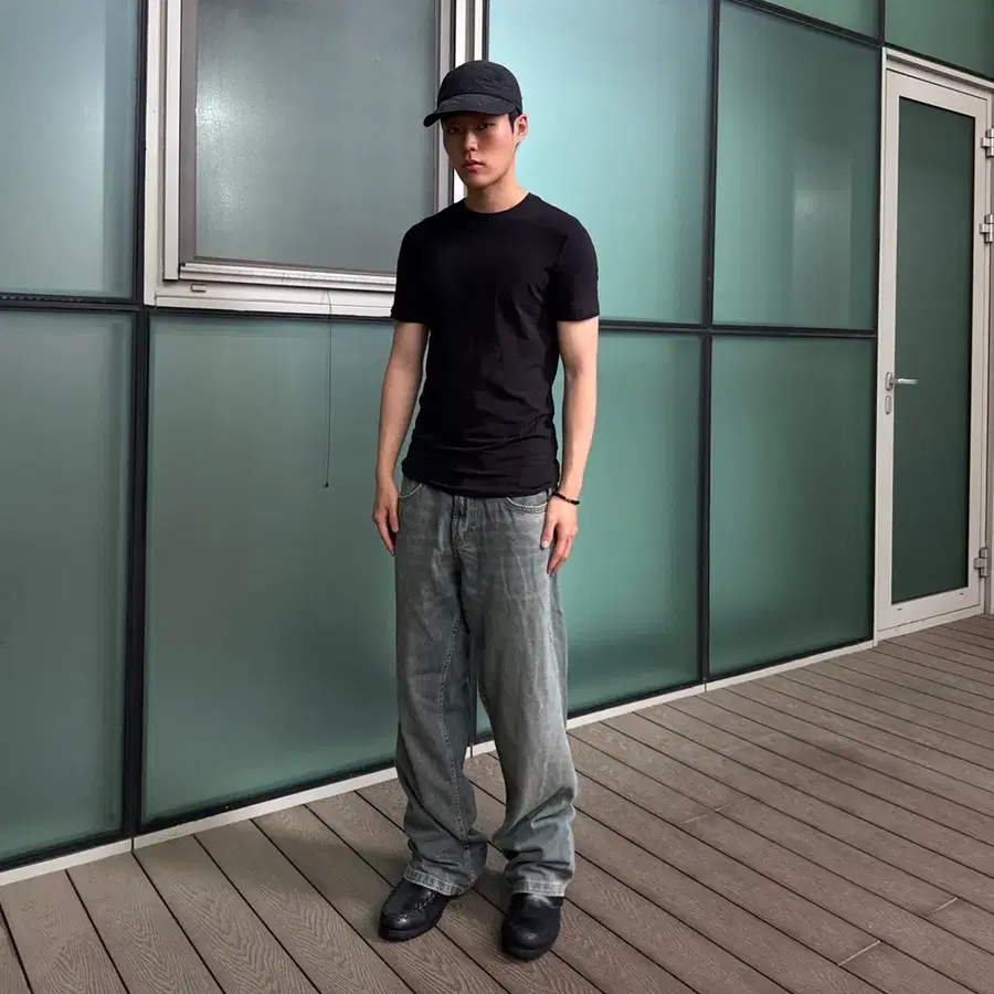 자라 더스티 그린 배기 데님팬츠 31