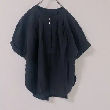 SHIPS 마 혼방 프론트 턱 돌먼 블라우스