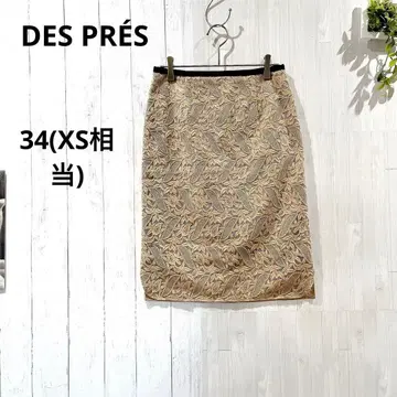 [데프레] 전체 레이스 자수 타이트 스커트 34 꽃무늬 베이지 봄/가을