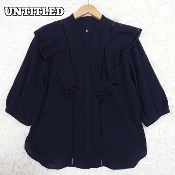 UNTITLED 브리제 와셔 크로스 블라우스 워셔블 블랙 2