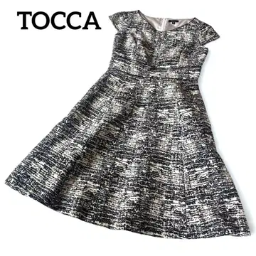 TOCCA 모노톤 트위드 플레어 원피스 고급