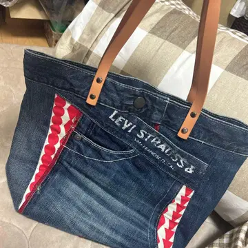 데님 리메이크 토트백