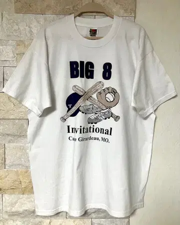00s FRUITSBEST BIG 8 야구 토너먼트 티셔츠 XL 화이트