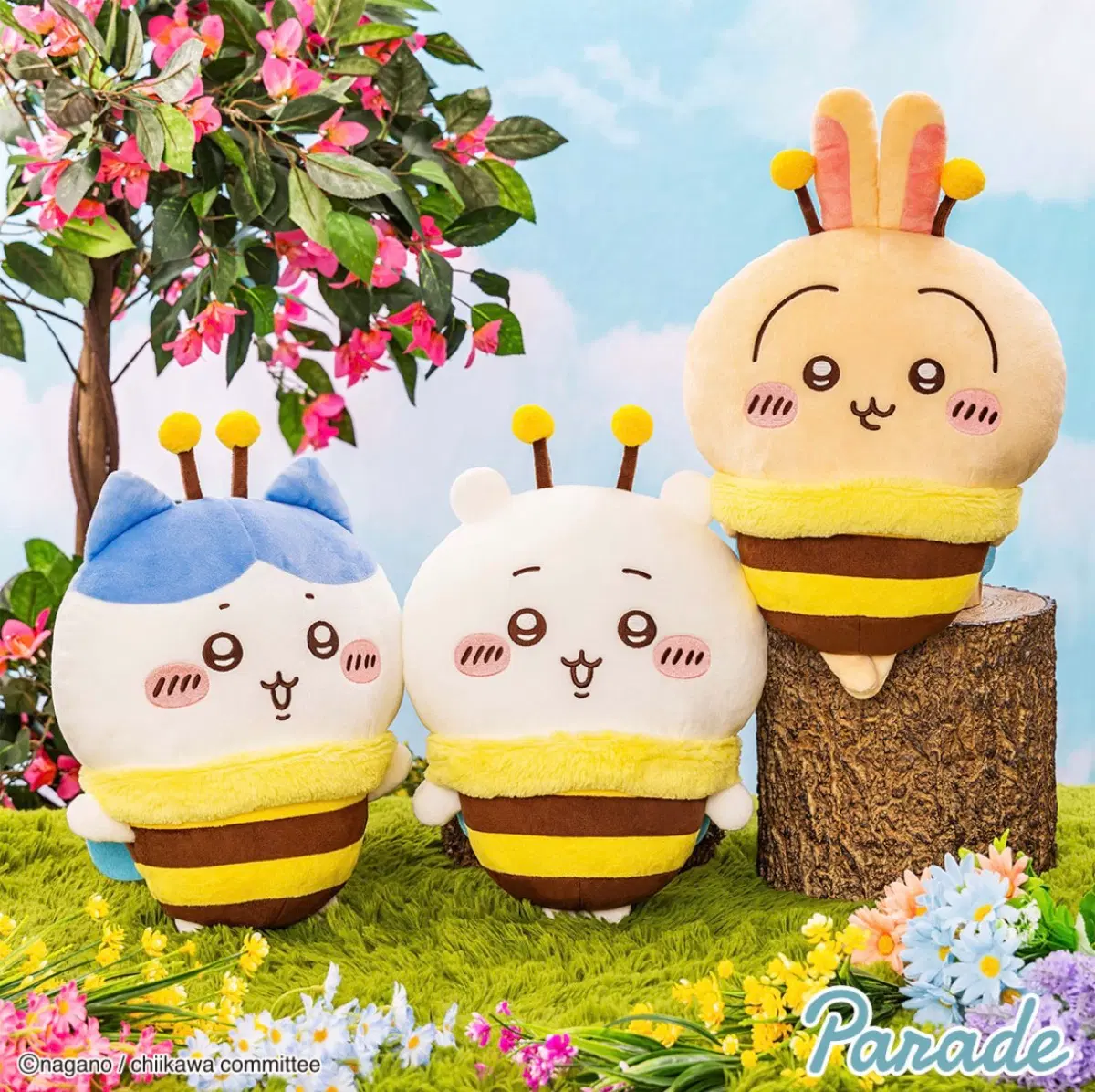 먼작귀 치이카와 꿀벌 인형 30cm 코스튬 대형 빅 누이 캐릭터 나가노 굿즈