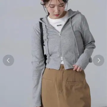 FREE'S MART 핏 지퍼 후드티 그레이