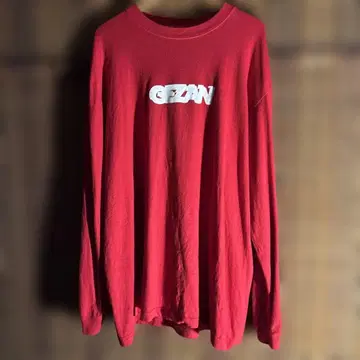 GEZAN 롱 슬리브 T셔츠 레드 XL NOWAR