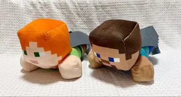 [ 새상품 택 포함 ] 마인크래프트 봉제 인형 스티브 알렉스 2체 세트