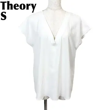 [ 새상품급 ] Theory 드레이프감 슬리브리스 블라우스 V넥 S 화이트 무지