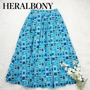 인기 특가 HERALBONY 플레어 스커트 푸른 창 샘플
