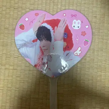 K-POP 아이돌 하트형 부채 핑크