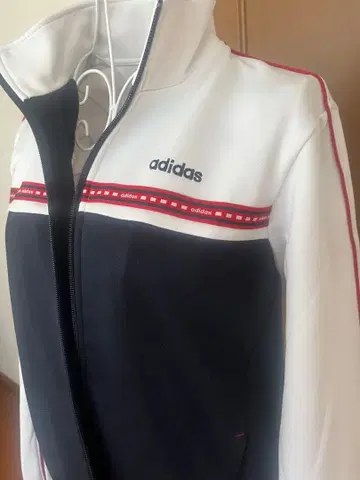 adidas 여성용 트랙 자켓 네이비 화이트 저지 L 사이즈