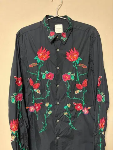 [ 2장 세트 ] Paul Smith 꽃무늬 자수 + 꽃무늬 긴팔 셔츠