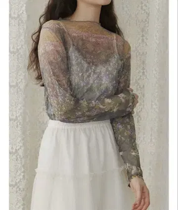 merry jenny flower 시어 메쉬 tops